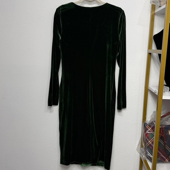 Lauren Ralph Lauren Elegant Green Velvet Dress size 12 - Picture 7 of 10